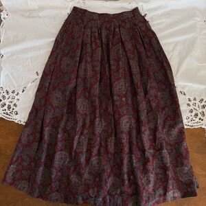 Vintage Burgundy Paisley Maxi Skirt